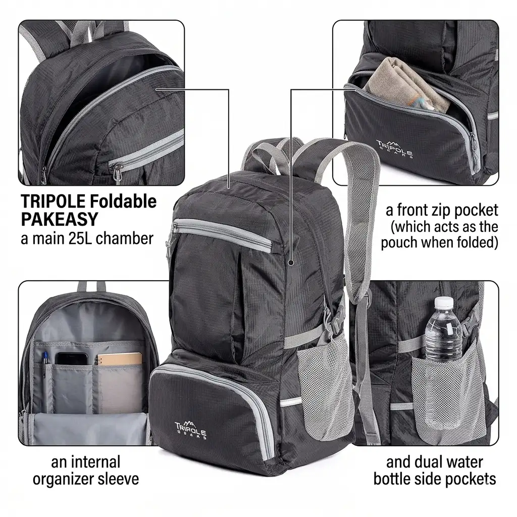 TRIPOLE Foldable PAKEASY 25L